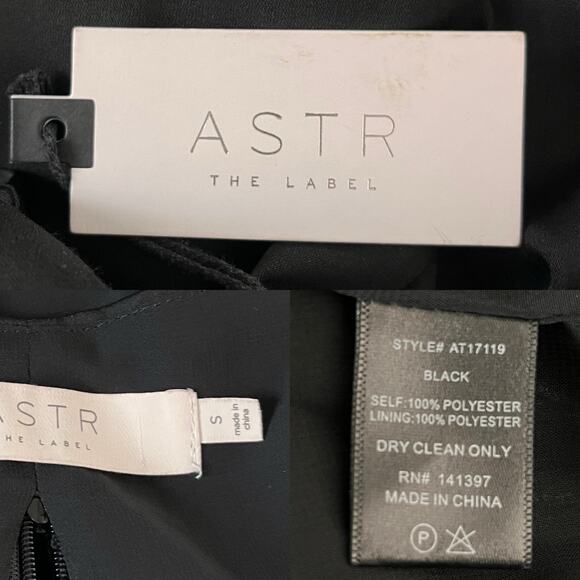 ASTR The Label Womens Shirt Blouse Black Small Cropped New - Picture 10 of 10